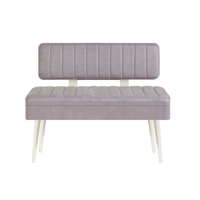 Hanah Home Banco 0701 - 1 Blanco, Gris 110 cm (An) x 82.5 cm (Al) x 40 cm (Prof) Tablero de Partículas Recubierto de Melamina